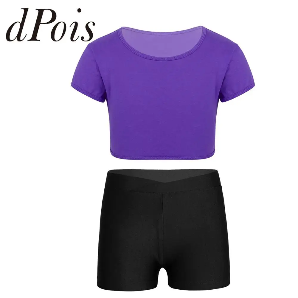 Детская футболка с короткими рукавами для девочек топ v образным вырезом шорты