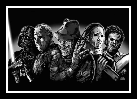 Великолепный JL Джейсон вурхез Фредди Крюгер классический ужас искусство