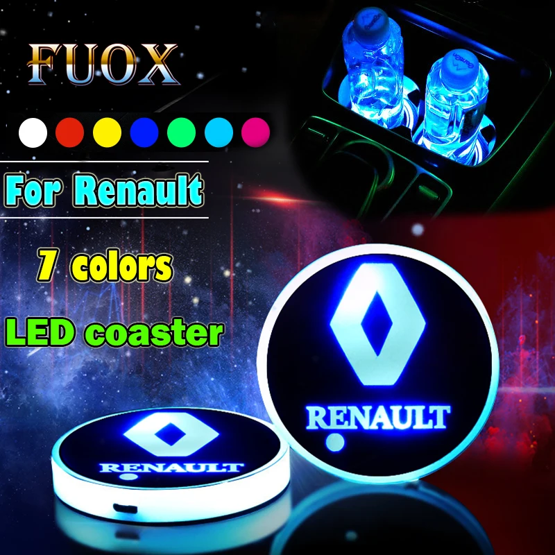 Светодиодная подсветка с логотипом автомобиля 2 шт. 7 цветов для Renault Megane 3 Duster Logan