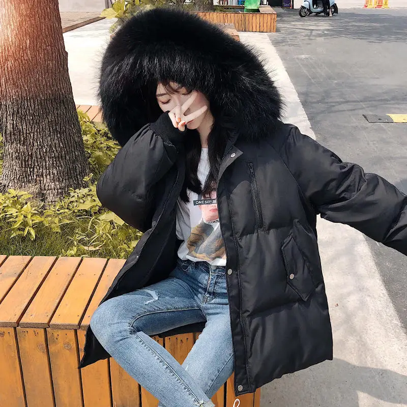 

Down Cotton Coat Female Padded Outerwear Loose Warm Thick Winter Jacket Women Clothing Parkas Mujer Oversized Woman Coats Q2787