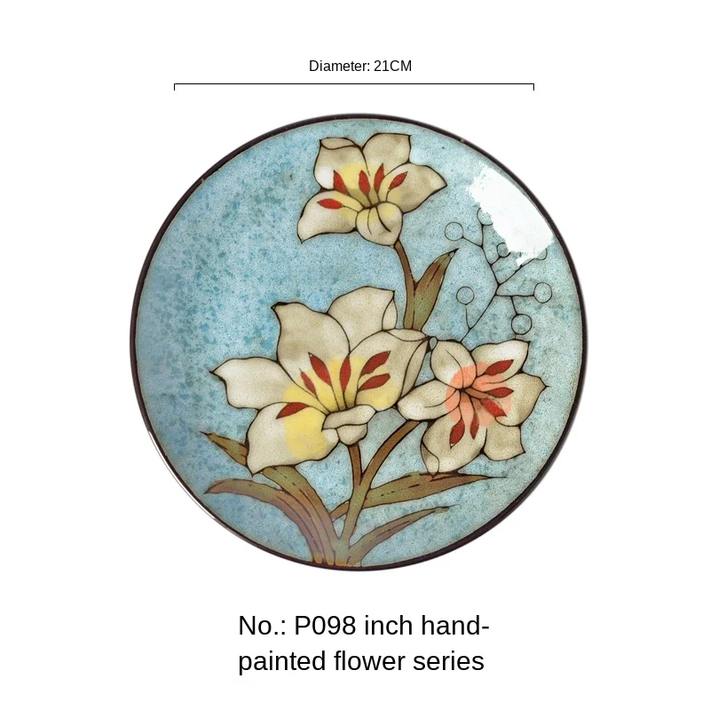 

Flower round Ceramic Plate Dishes Household Steak Plate Western Cuisine Plate Dessert Plate Dish Soup Plate Plate