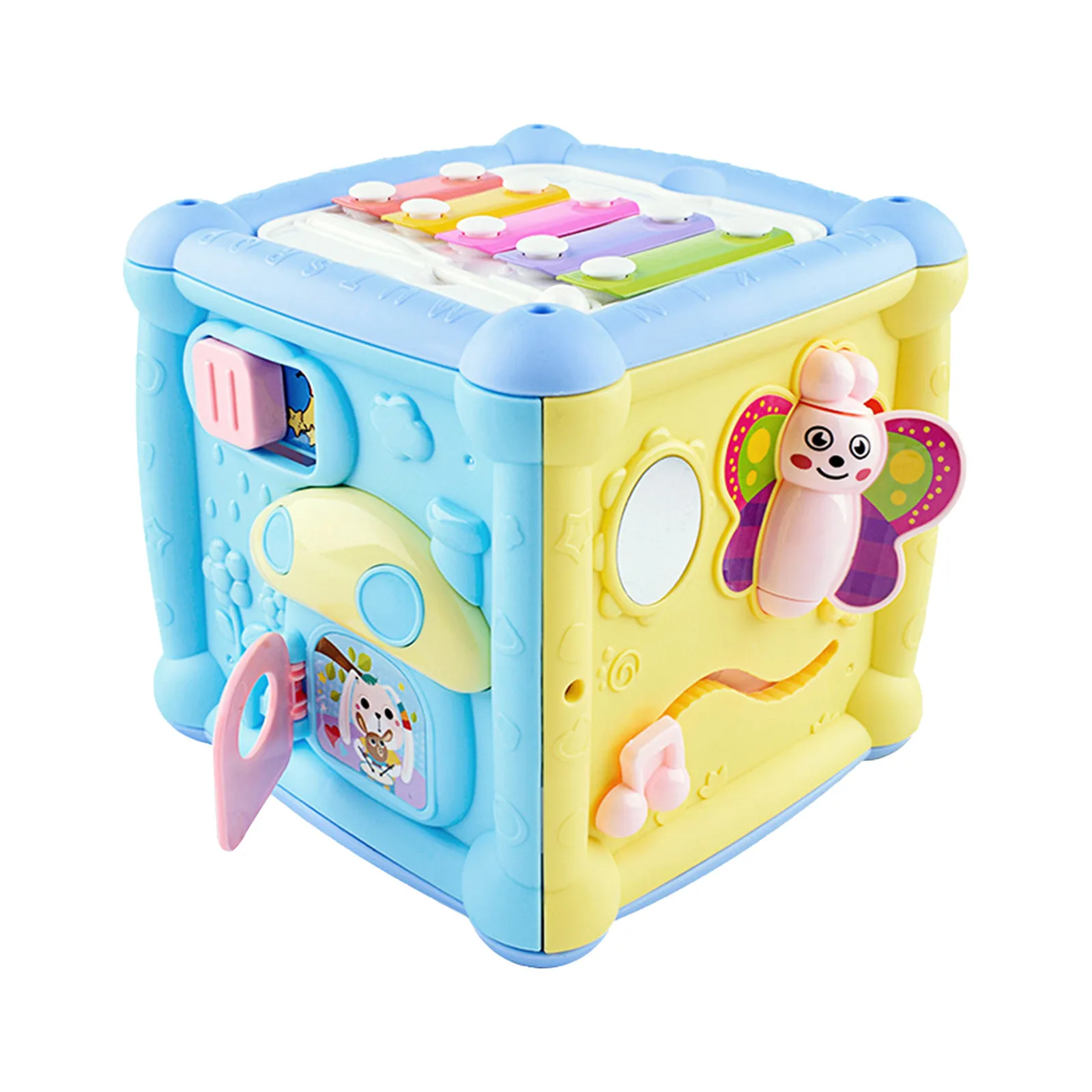 

Baby Music Toys Multicolor Children's Musical Instrument Patting Puzzle Education Early Childhood Hexahedron Hand Patting Drum