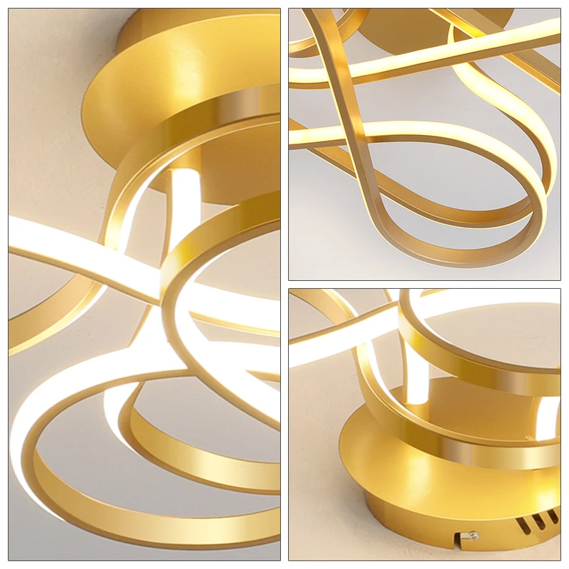 

Nordic Aluminum Ring LED Chandelier High Hardness Aluminum Metallization Process Lamp Bedroom Light Fixture In Hotel Dining Room