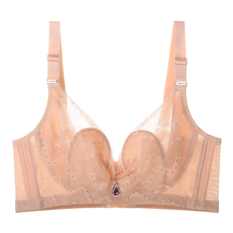 

Lace Plus Size Bras For Women Sexy Brassiere B C Cup Push Up Lingerie Seamless Bralette Wireless Transparent Female Underwear