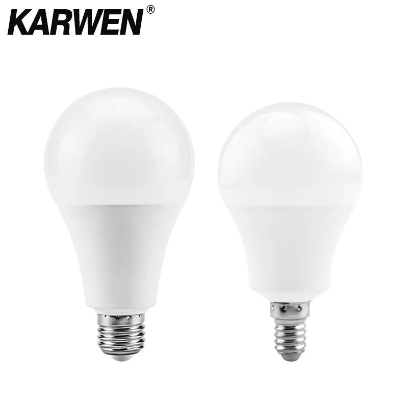 Светодиодная лампочка KARWEN E27 светодиодная E14 AC 220 В 230 в 240 3 Вт 6 9 12 15 18 20