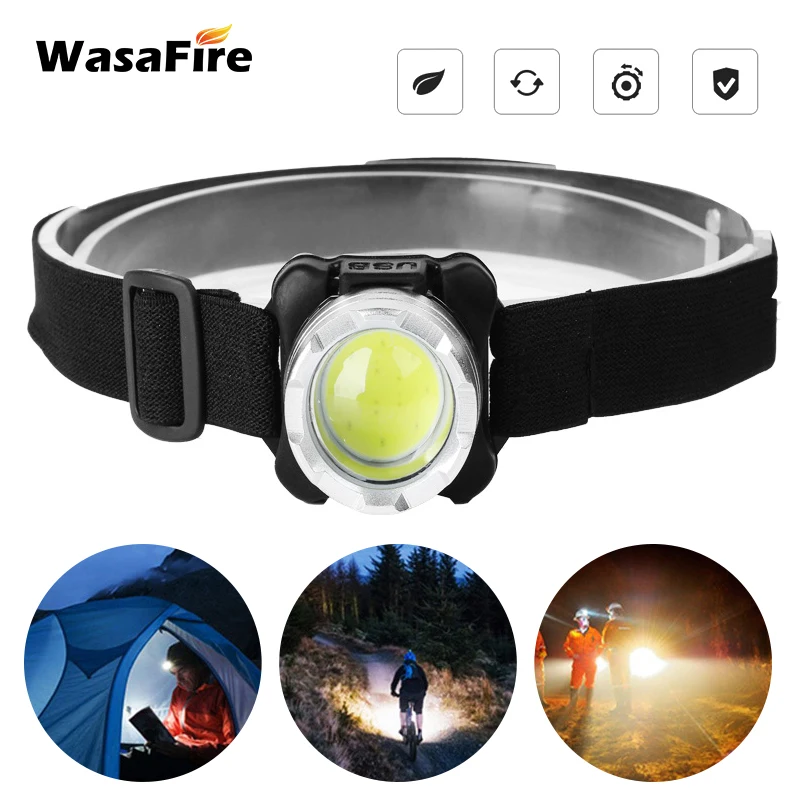 

Налобный мини-фонарь WasaFire, светодиодный, водонепроницаемый, 3 режима