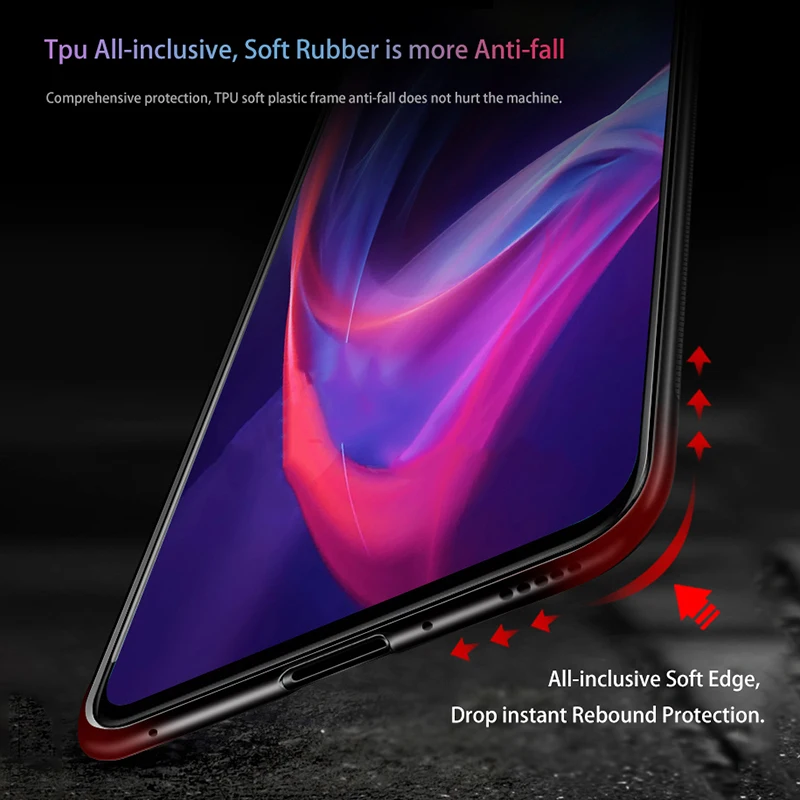 Роскошный стеклянный чехол для Redmi 7A Чехол 9 H силиконовый из закаленного стекла