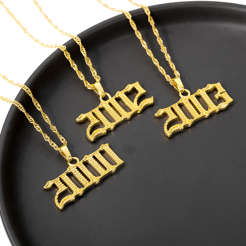 Модный год номер ожерелья для женщин ожерелье в виде цепочки из нержавеющей