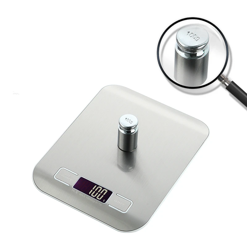 11 фунтов/5000 г Электронные Кухня весы Нержавеющая сталь цифровой Еда масштаб ЖК