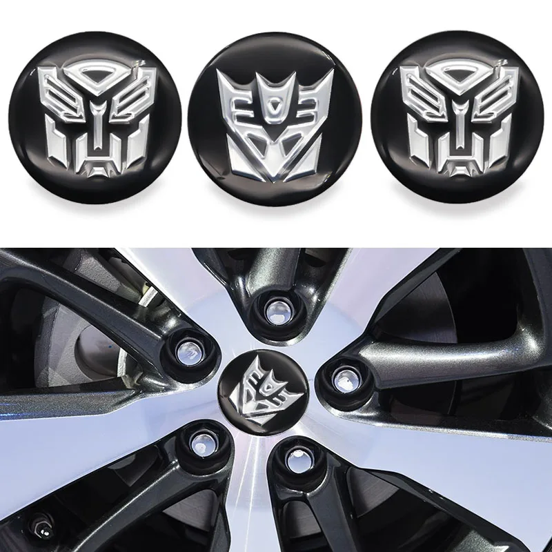 

4Pcs Wheel Center Hub Cover 65mm Logo Sticker for Transformers-LOGO Personalized modification stickers，wheel hub center sticker