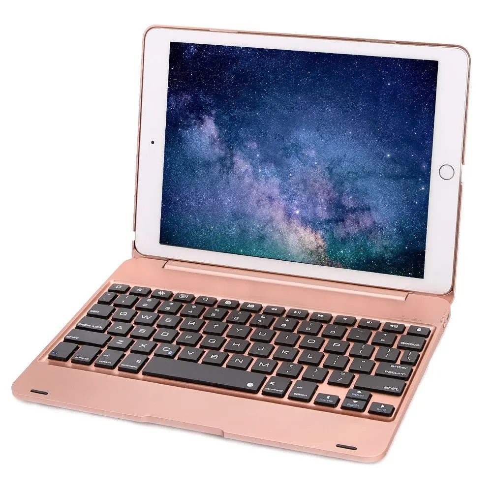 Для iPad Pro 9,7 360 градусов вращение беспроводной Bluetooth клавиатура чехол с 7 цветов светодиодный подсветка
