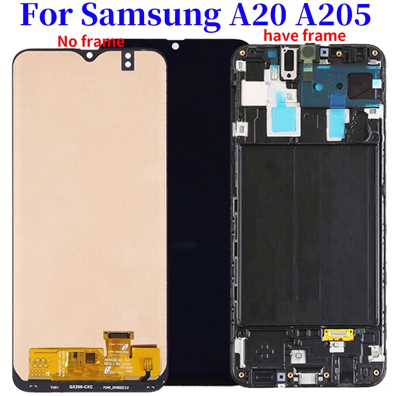 ЖК дисплей с дигитайзером для Samsung galaxy A20 A205 A205F A205FN сенсорный экран в сборе incell