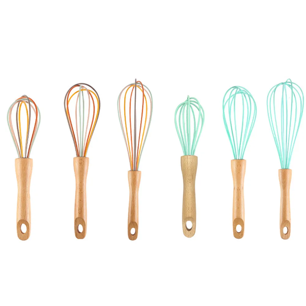 

2colors Manual Eggholder 12/10/8inch Egg Beater Wooden Handle Kitchen Gadgets Cream Blender Strainer Tool Multifunction