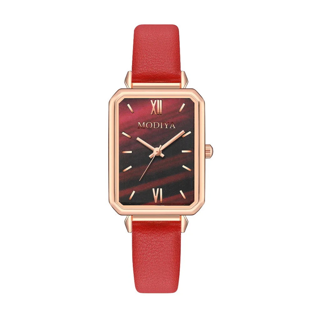 Women's Watch Fashion Retro Temperament Square Student Watch Simple Casual Strap Roman Emerald Malachite Green Small Green Watch