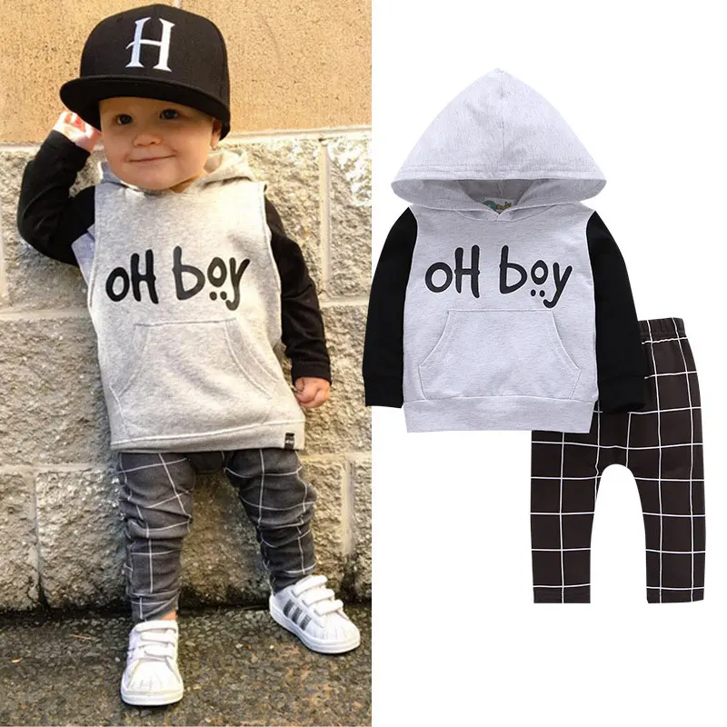 

Spring Autumn Toddler Boy Clothes Kids Clothes Long Sleeve Hooded Boys Outfits Cotton Zipper Tops+Pants Children Clothing 1-5 Y