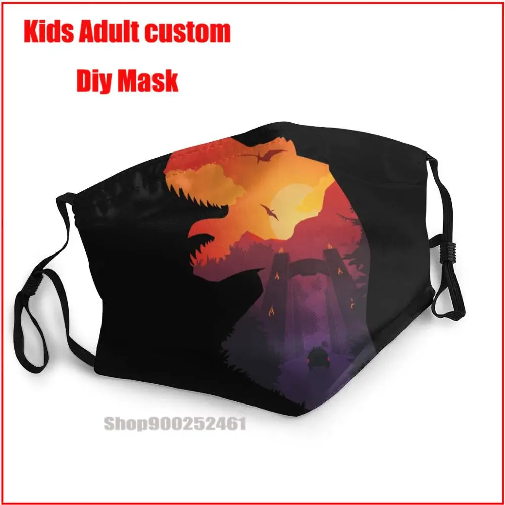 

Маска для лица с изображением Юрского рассвета DIY mascarilla harry моющаяся маска для рта хлопковая маска для лица