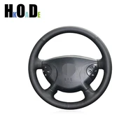 hand stitch soft black genuine leather car steering wheel cover for mercedes benz e class w211 g class w463 2002 2007