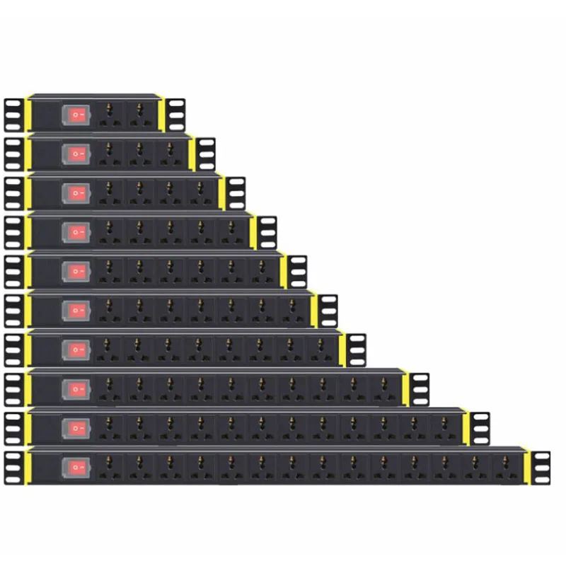 Блок питания без кабеля 1U Unit PDU стойка сетевого шкафа Универсальный алюминиевый