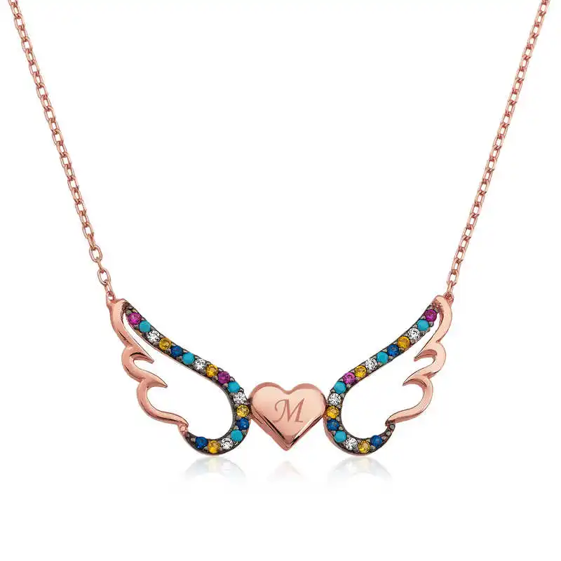 

Real Silver 925 Jewelry Silver Wing Heart Necklace