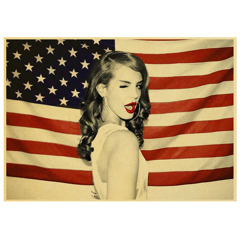 

Singer Lana Del Rey Poster Retro Kraft Paper DIY Vintage Home Living Room Bar Cafe Decor Gift Art Picture Wall Sticker Paintings