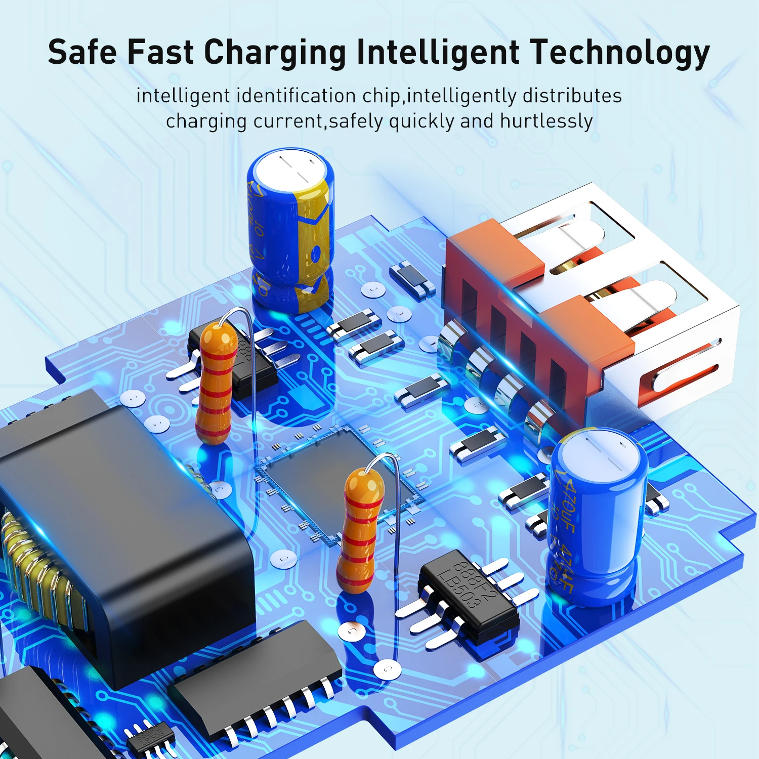USLION 18 Вт Quick Charge 3 0 мобильный телефон зарядное устройство европейская вилка