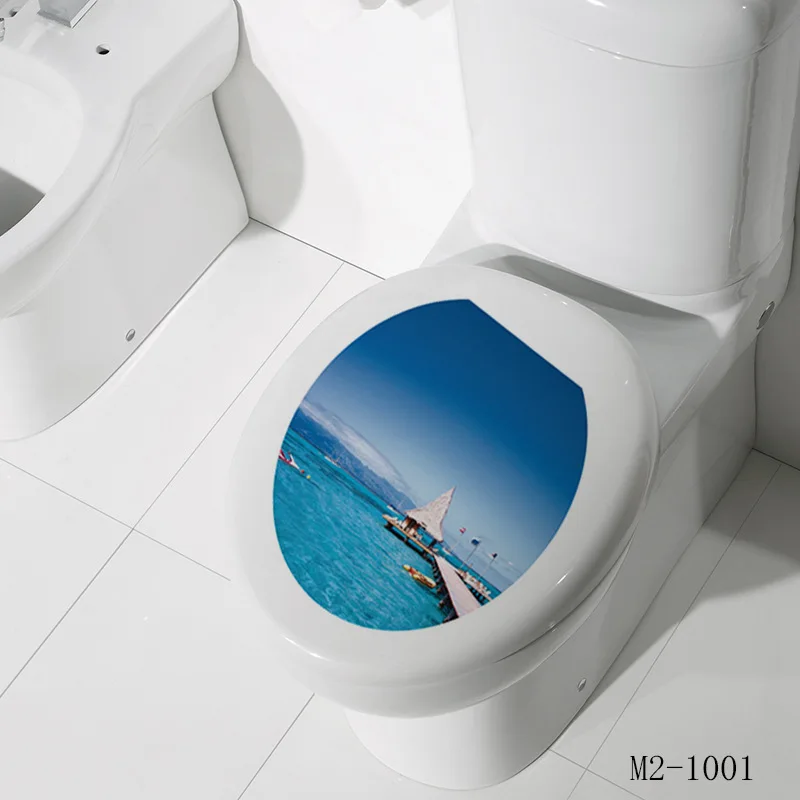WC напольный унитаз крышка стикер туалетный табурет наклейка на комод домашний декор украшения для ванной комнаты 3D Печатный Цветок вид 32*39 см стикер