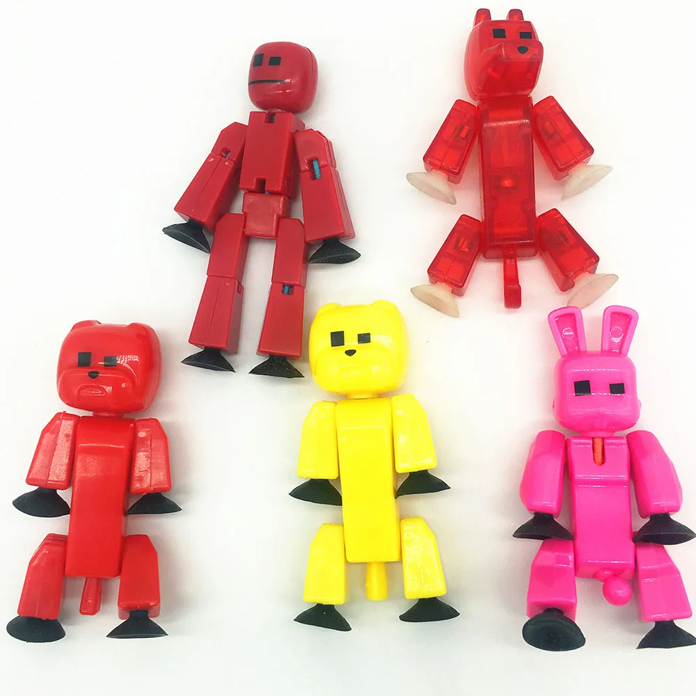 

5PCS/Set Original Animation Stikbot Deformation Robot Toys Stikbot Pet Movable Doll Stickboats