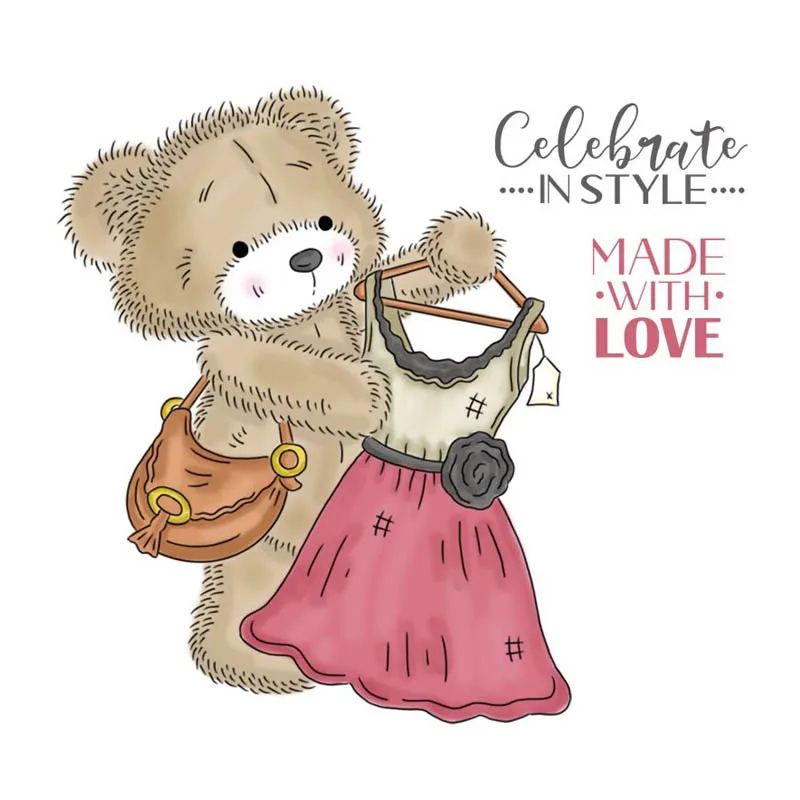 Милые животные маленький медведь прозрачные штампы для скрапбукинга и открыток