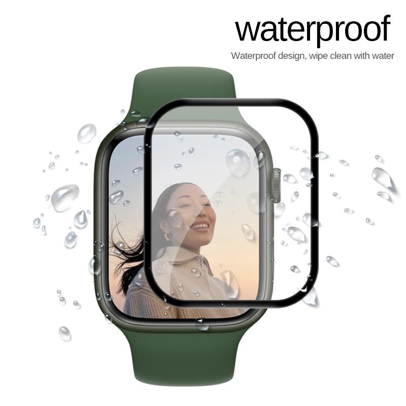 Защитное стекло с полным покрытием для Apple Watch 7 41 мм 45 1 шт. | Электроника