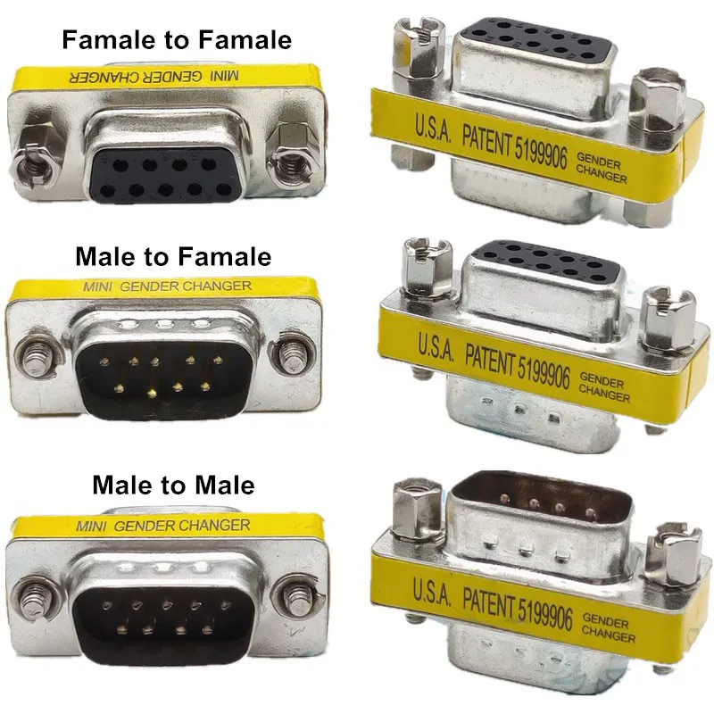 Db9 9Pin/ Female To Female/ Male/ Male Mini Gender Changer Adapter Rs232 серийный разъем | Обустройство дома