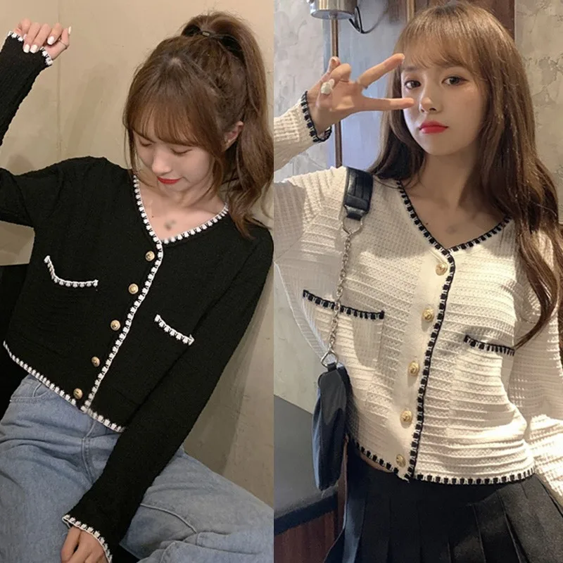 

Autumn Women Comfortable Short-sleeved Temperament Short Knitted Top Thin Coat Cardigan New