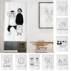 Занавеска для кухни, половина японская, короткая дверная занавеска, для спальни, ресторана, входа, дверной фэншуй, занавеска, домашний декор