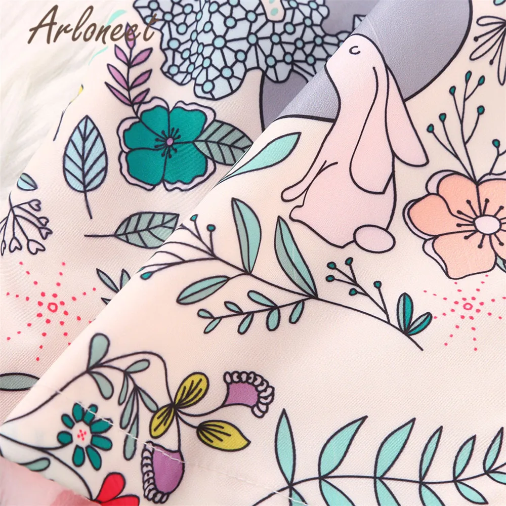 ARLONEET/пальто с героями мультфильмов теплое зимнее плотное пальто для маленьких девочек верхняя одежда с капюшоном и цветочным принтом с заячьими ушками милое детское пальто Одежда для девочек