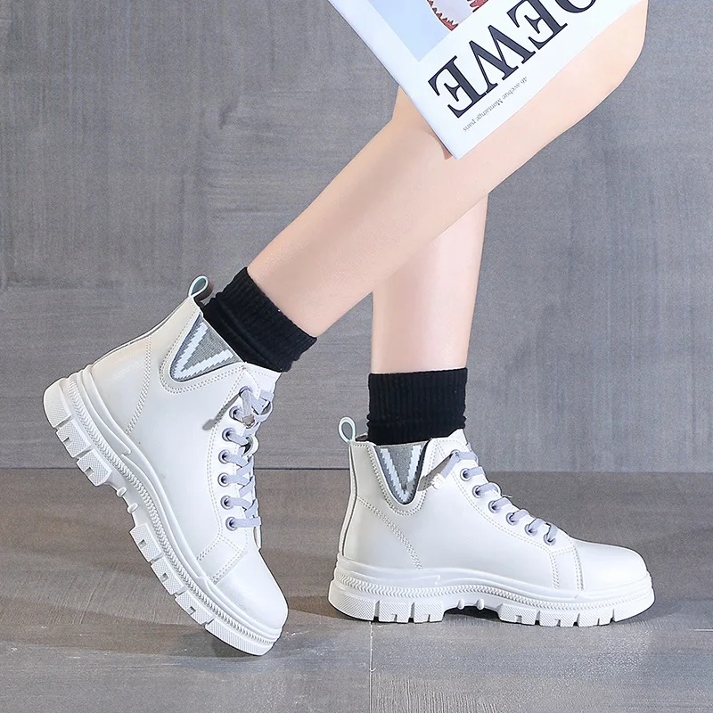 

Martin boots women's spring and autumn single boots wild explosion models thick-soled autumn and winter British style short tube