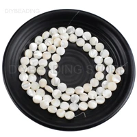 natural white mother of pearl shell coin beads for bracelet earring making flat back button mop spacer stone beads lots supply