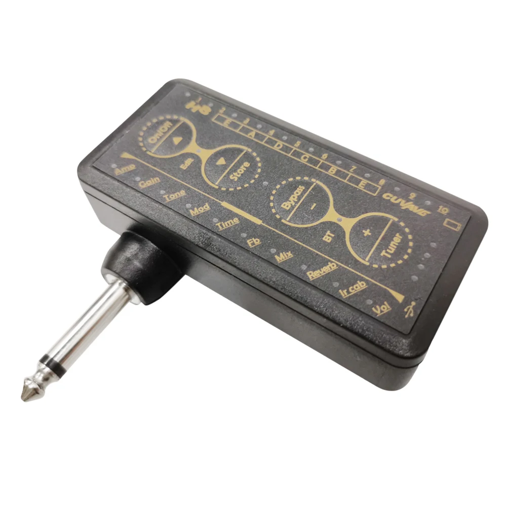 cuvave tragbare elektrische gitarre verstärker h8 mini kopfhörer amp gebaut in verzögerung tuner phaser reverb wirkung ir schrank gitar