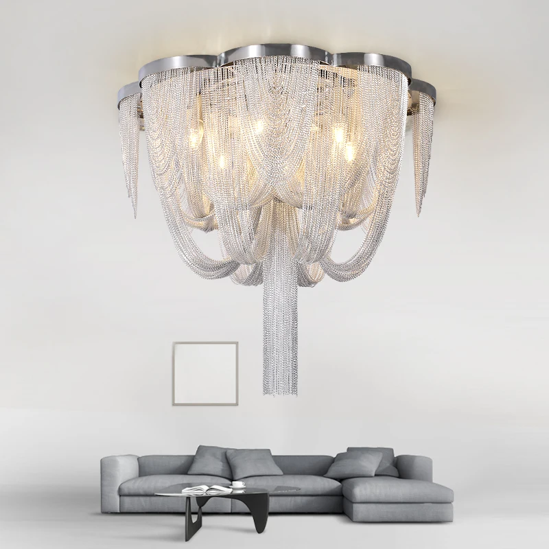

Included LED Bulb E14 Base Fashional Modern Pendant Light Aluminum Chains Pendant Lamps For Dining Room/Hotel/Bedroom