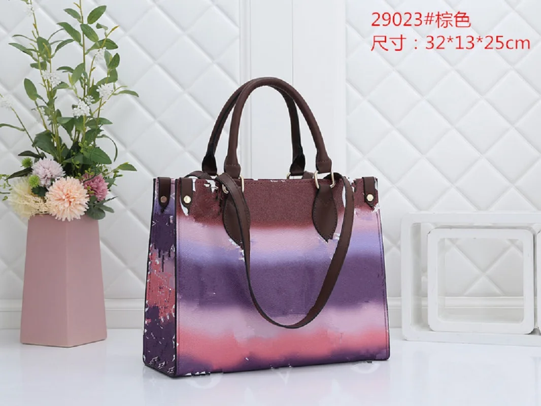 

New Arrival Luxury Brand Colorful Printed Totes Bag For Women High Quality PU Large Capacity Handbag Multipurpose Shopping Bag