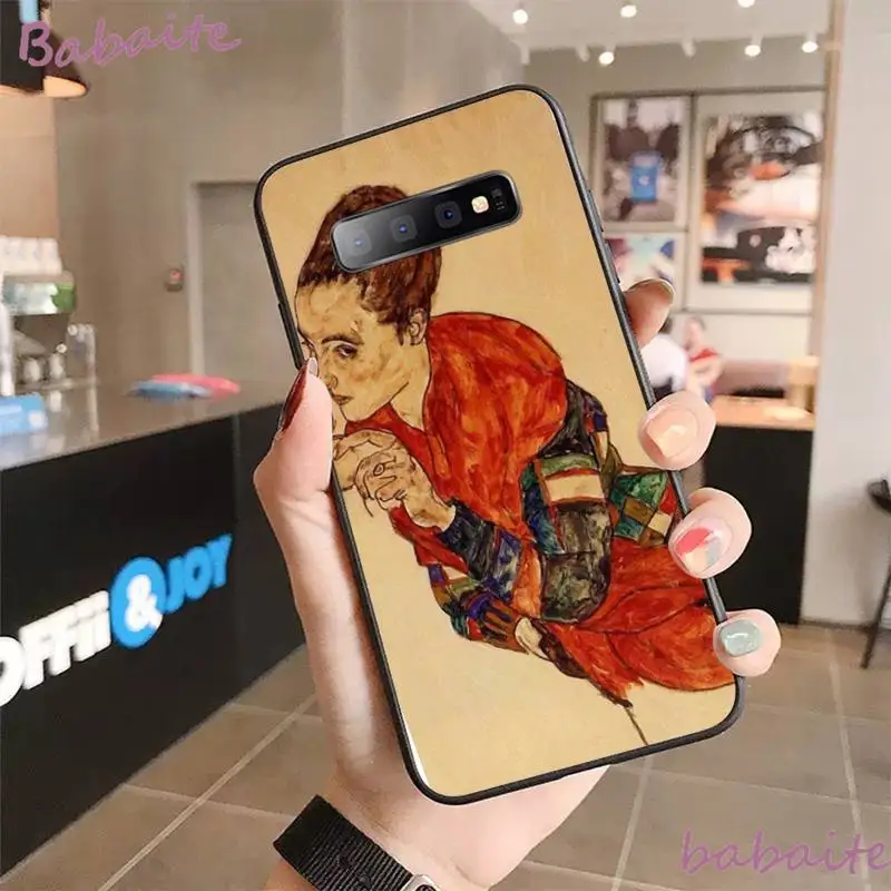 

Babaite Egon Schiele Black Cell Phone Case for Samsung GALAXY S6 Edge S7 S7 plus s20 s10 s20 ultra s10plus Edge S8 S9