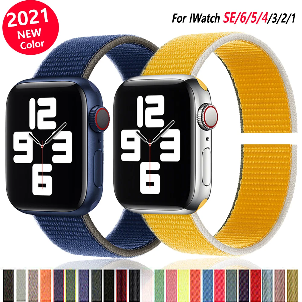 

Nylon Loop Sport Band For Apple Watch Band SE654 44mm 40mm 42mm 38mm Breathable watchband bracelet belt on Smart Iwatch Series 3