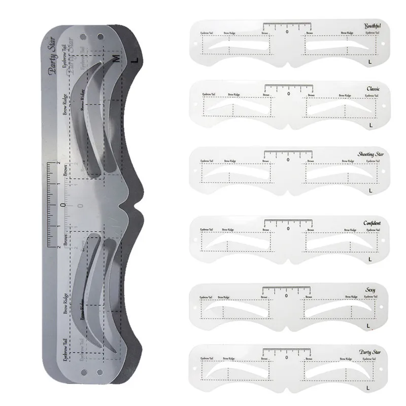 6 шт./компл. многоразовый Профессиональный трафарет для бровей Шаблон инструмент