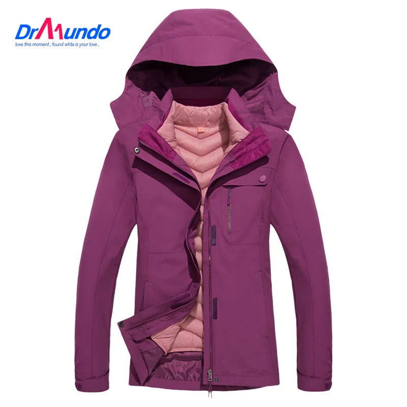 Женские Водонепроницаемый горнолыжная куртка походная теплая размера плюс