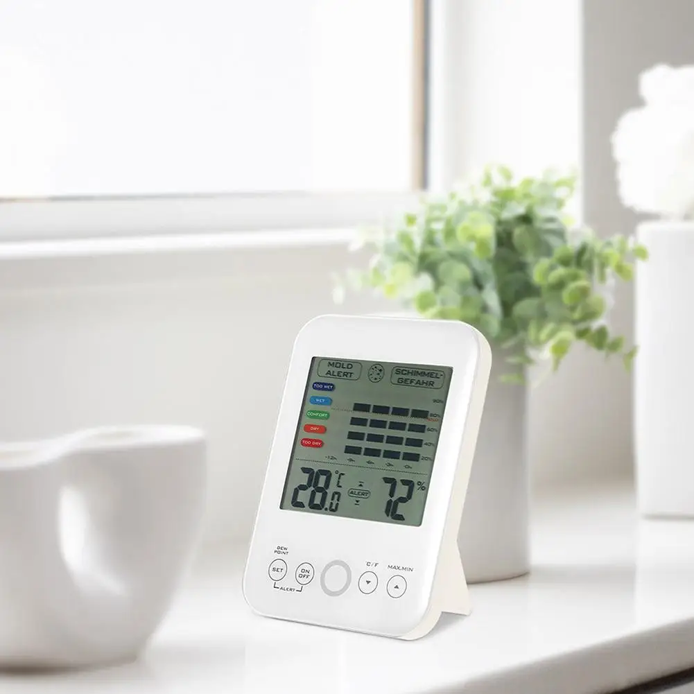 

Digital Hygrometer Thermometer Indoor Accurate Touch Screen Electronic Thermometer Hygrometer With LCD Display For House Bedroom