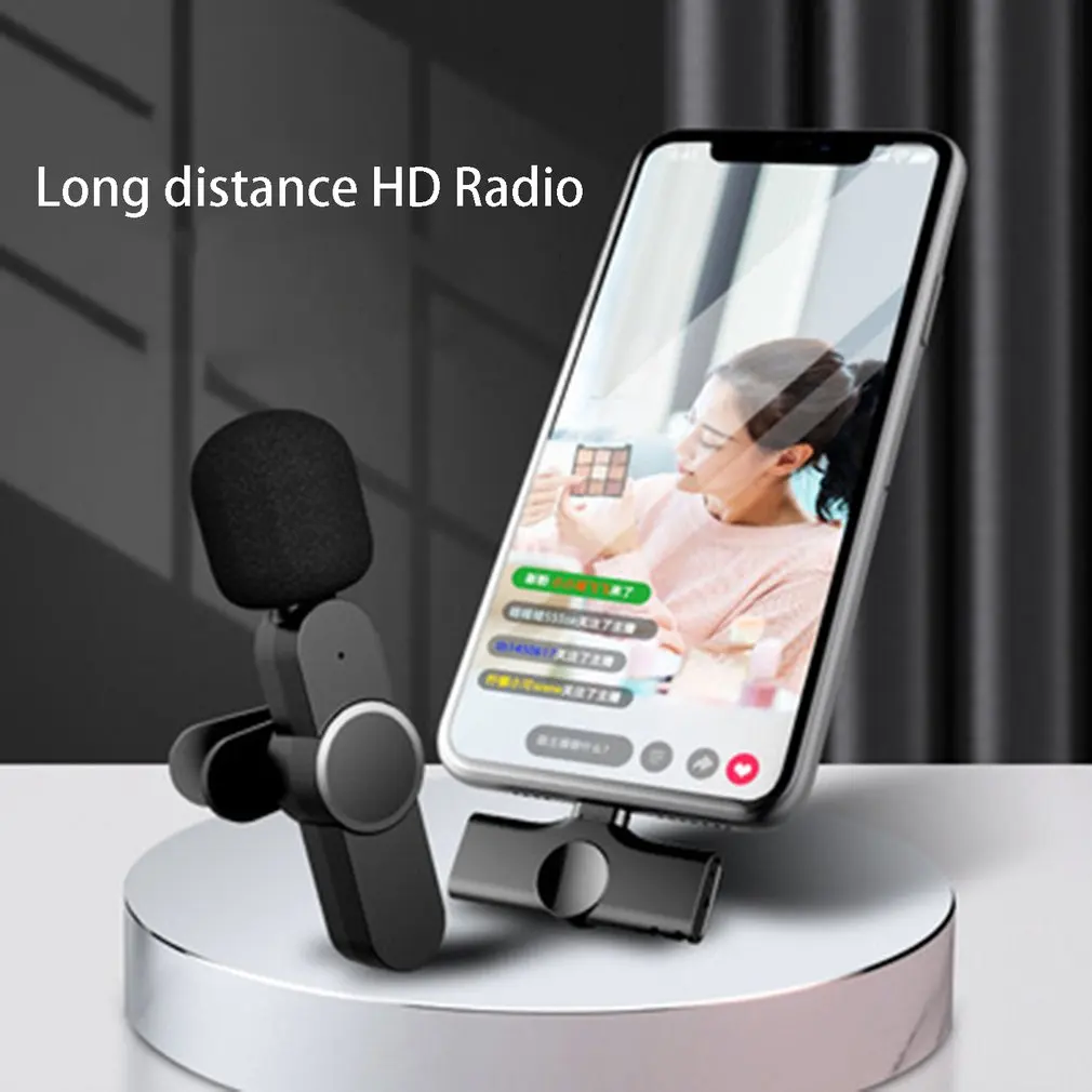 

Wireless Lavalier Microphone Portable Audio Video Recording Mini Mic for iPhone Android live broadcast gaming Phone Microfonoe