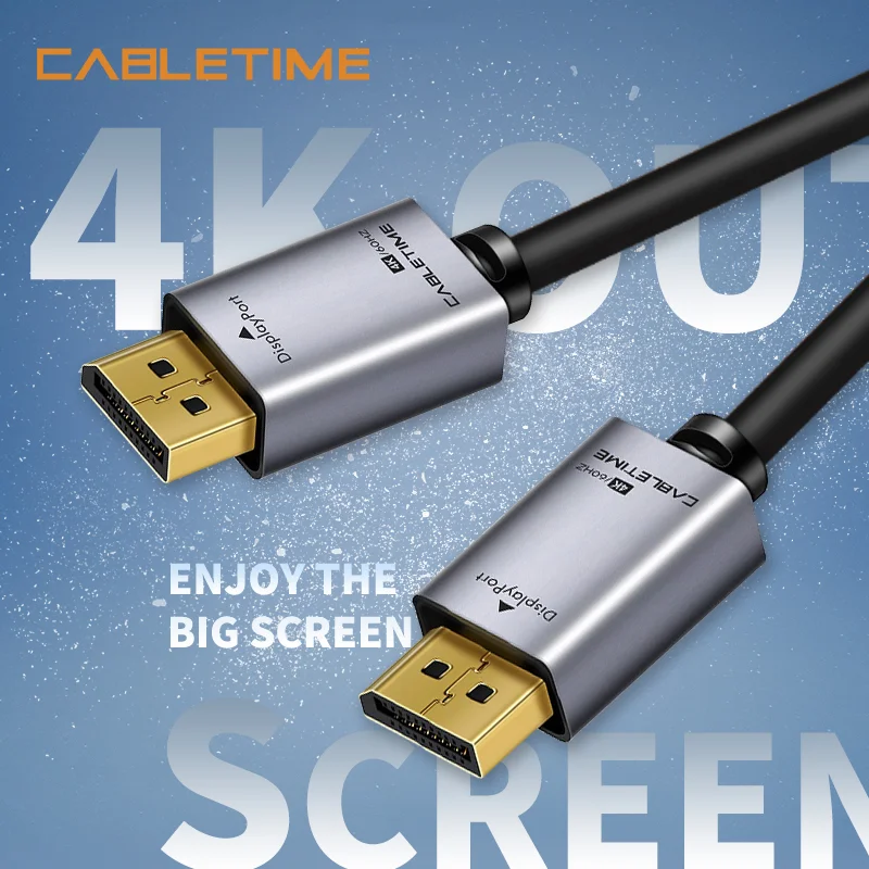 2020 кабель для порта дисплея CABLETIME 1 2 DP 4K 60 Гц Мужской проектора HDTV монитора ПК |