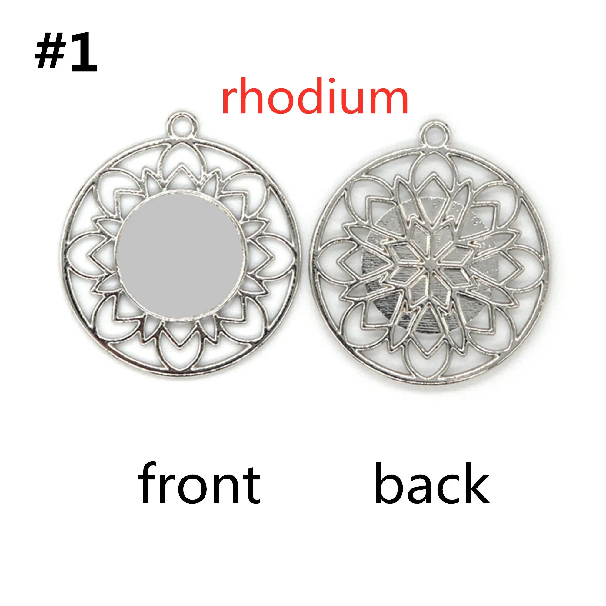 10pcs/lot 14mm single-sided alloy base time gemstone jewelry making necklace earrings key ring pendant DIY accessories | Украшения и