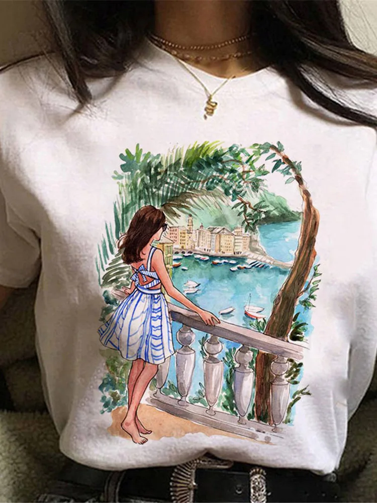 A Cool Streetwear Female White T-shirt Fashion Short Sleeve Print Women Summer Cotton T Shirt Femme Tops i believe in jesus t shirt cool creative pop geek double sided print t shirt design fashion brand women men cotton white top tee
