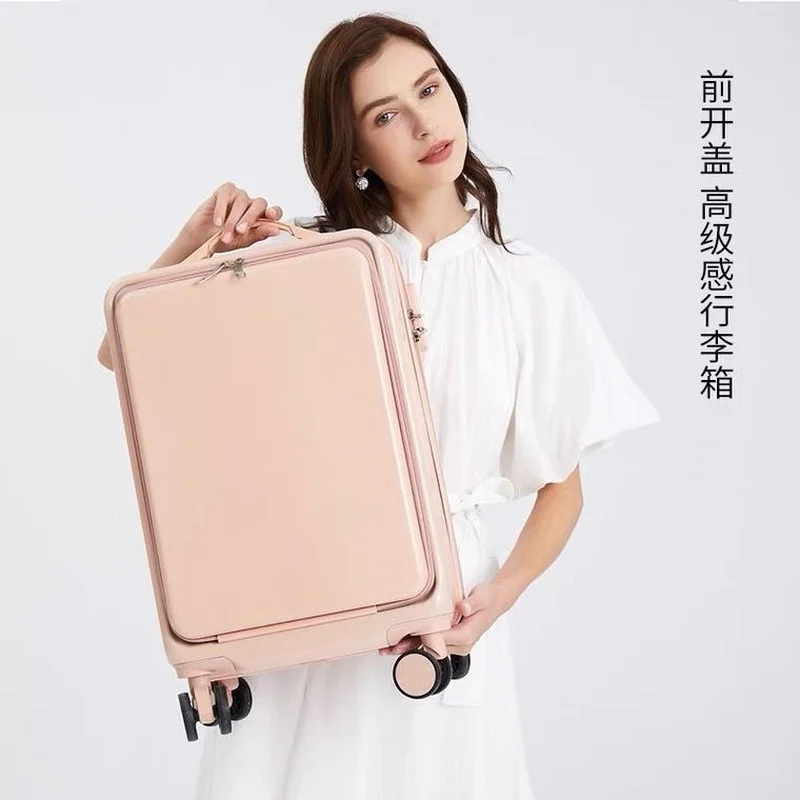 The new front-opening suitcase female student high-value luggage male password trolley case can be boarded mala de viagem