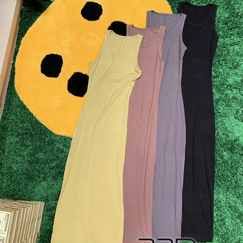 Платье-жилет до середины икры 4 цвета в европейском и американском стиле с