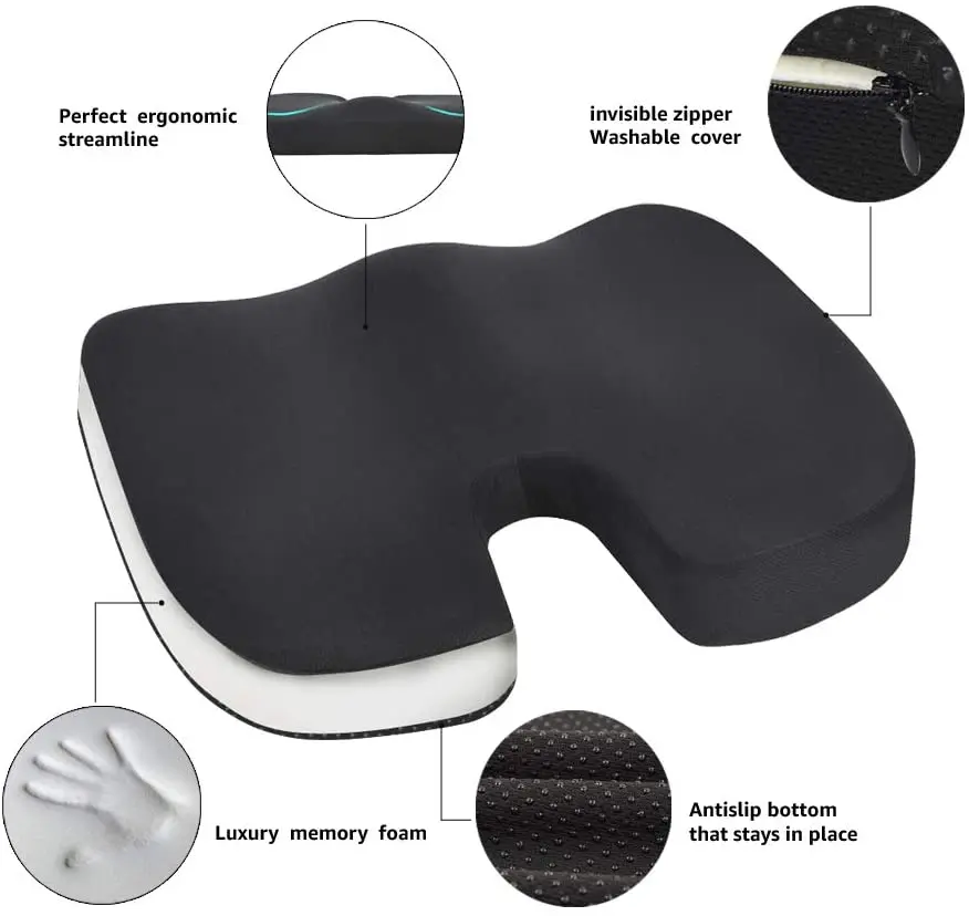 memory foam seat cushion pillow for sitting comfort seat cushion for office computer chair car wheelchair improves posture free global shipping